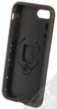 1Mcz Armor Ring odolný ochranný kryt s držákem na prst pro Apple iPhone 7, iPhone 8, iPhone SE (2020) černá (black) zepředu
