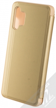 1Mcz Clear View flipové pouzdro pro Samsung Galaxy A32 zlatá (gold) zezadu