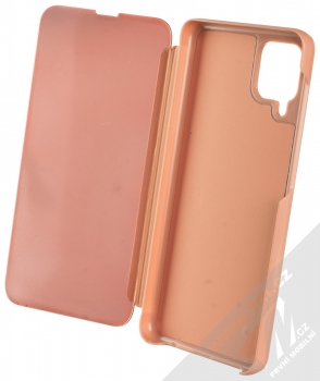 1Mcz Clear View flipové pouzdro pro Samsung Galaxy A12 růžová (pink) otevřené