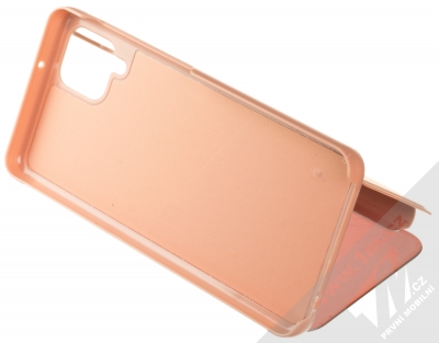 1Mcz Clear View flipové pouzdro pro Samsung Galaxy A12 růžová (pink) stojánek
