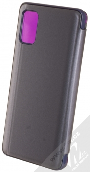 1Mcz Clear View flipové pouzdro pro Samsung Galaxy A41 fialová (purple) zezadu