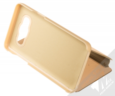 1Mcz Clear View flipové pouzdro pro Samsung Galaxy J5 (2016) zlatá (gold) stojánek