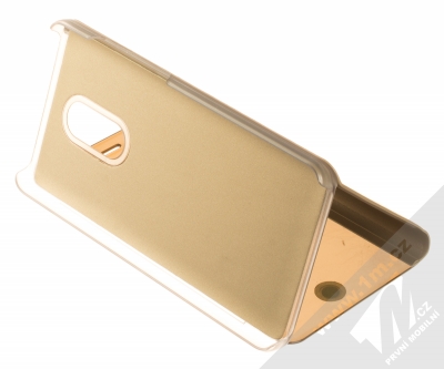 1Mcz Clear View flipové pouzdro pro Xiaomi Redmi Note 4 (Global Version) zlatá (gold) stojánek