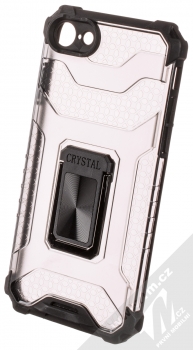 1Mcz Crystal Ring odolný ochranný kryt s držákem na prst, stojánkem a podporující magnetické držáky pro Apple iPhone 7, iPhone 8, iPhone SE (2020), iPhone SE (2022) černá (black)