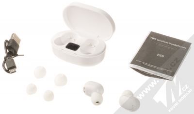 1Mcz E6S TWS Bluetooth stereo sluchátka bílá (white) balení