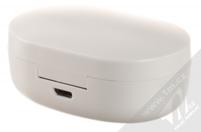 1Mcz E6S TWS Bluetooth stereo sluchátka bílá (white) nabíjecí pouzdro zezadu