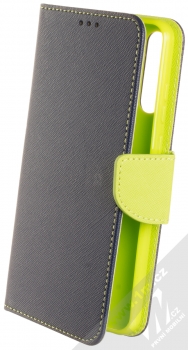 1Mcz Fancy Book flipové pouzdro pro Huawei Y6p modrá limetkově zelená (blue lime)