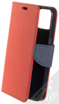 1Mcz Fancy Book flipové pouzdro pro Apple iPhone 13 červená modrá (red blue)
