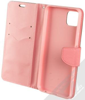 1Mcz Fancy Book flipové pouzdro pro Samsung Galaxy A22 5G černá růžová (black pink) otevřené