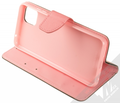 1Mcz Fancy Book flipové pouzdro pro Samsung Galaxy A22 5G černá růžová (black pink) stojánek