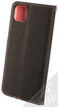 1Mcz Fancy Book flipové pouzdro pro Samsung Galaxy A22 5G černá růžová (black pink) zezadu