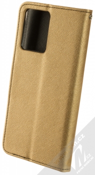 1Mcz Fancy Book flipové pouzdro pro Xiaomi Redmi Note 12 4G zlatá černá (gold black) zezadu