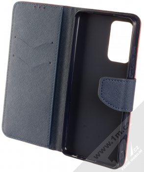 1Mcz Fancy Book flipové pouzdro pro Samsung Galaxy A52, Galaxy A52 5G červená modrá (red blue) otevřené