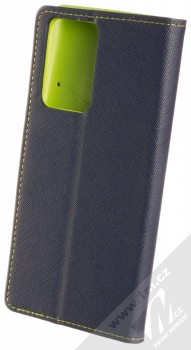 1Mcz Fancy Book flipové pouzdro pro Samsung Galaxy Note 20 Ultra modrá limetkově zelená (blue lime) zezadu