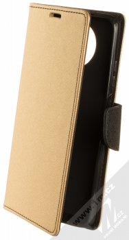 1Mcz Fancy Book flipové pouzdro pro Xiaomi Redmi Note 9T zlatá černá (gold black)