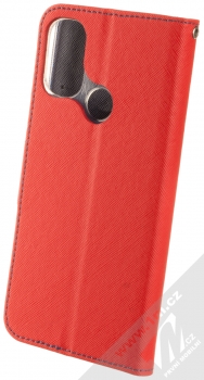 1Mcz Fancy-CY Book flipové pouzdro pro Motorola Moto E20, Moto E30, Moto E40 červená modrá (red blue) zezadu