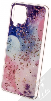 1Mcz Gold Glam Galaxie TPU ochranný kryt pro Samsung Galaxy A22 tmavě modrá růžová (dark blue pink)