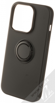 1Mcz Grip Ring ochranný kryt s držákem na prst pro Apple iPhone 14 Pro černá (black)