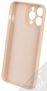 1Mcz Grip Ring Skinny ochranný kryt s držákem na prst pro Apple iPhone 13 Pro Max světle růžová (powder pink) zepředu