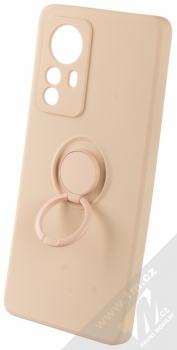 1Mcz Grip Ring Skinny ochranný kryt s držákem na prst pro Xiaomi 12 Pro světle růžová (powder pink) držák