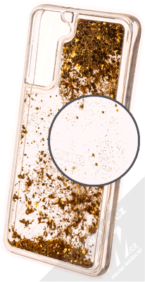 1Mcz Liquid Diamond Sparkle ochranný kryt s přesýpacím efektem třpytek pro Samsung Galaxy S21 zlatá (gold)