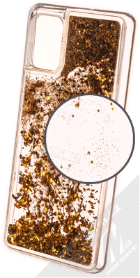 1Mcz Liquid Diamond Sparkle ochranný kryt s přesýpacím efektem třpytek pro Samsung Galaxy A71 zlatá (gold)