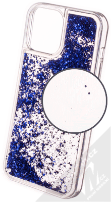 1Mcz Liquid Hexagon Sparkle ochranný kryt s přesýpacím efektem třpytek pro Apple iPhone 13 Pro Max modrá (blue)