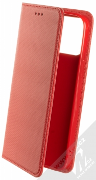 1Mcz Magnet Book Color flipové pouzdro pro Apple iPhone 13 Pro Max červená (red)