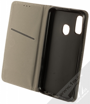 1Mcz Magnet Book Color flipové pouzdro pro Samsung Galaxy A20e černá (black) otevřené