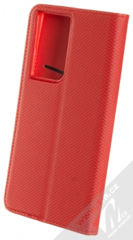 1Mcz Magnet Book Color flipové pouzdro pro Samsung Galaxy S21 Ultra červená (red) zezadu