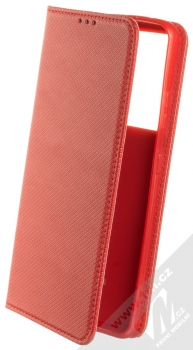 1Mcz Magnet Book Color flipové pouzdro pro Samsung Galaxy S21 Ultra červená (red)