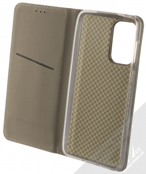 1Mcz Magnetic Book flipové pouzdro pro Samsung Galaxy A33 5G tmavě zelená (dark green) otevřené