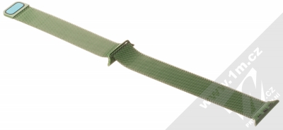 1Mcz Milanese magnetický řemínek z leštěného kovu pro Apple Watch 38mm, Watch 40mm, Watch 41mm tmavě zelená (forest green) rozepnuté zezadu
