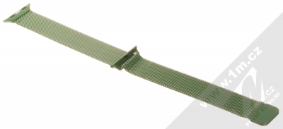 1Mcz Milanese magnetický řemínek z leštěného kovu pro Apple Watch 38mm, Watch 40mm, Watch 41mm tmavě zelená (forest green) rozepnuté