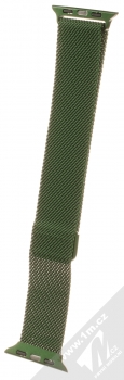 1Mcz Milanese magnetický řemínek z leštěného kovu pro Apple Watch 38mm, Watch 40mm, Watch 41mm tmavě zelená (forest green) zezadu