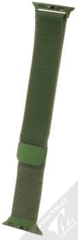 1Mcz Milanese magnetický řemínek z leštěného kovu pro Apple Watch 38mm, Watch 40mm, Watch 41mm tmavě zelená (forest green)