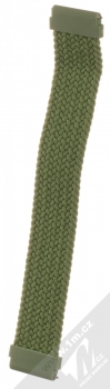 1Mcz Pletený navlékací řemínek délky M s univerzální osičkou 22mm olivově zelená (olive green) zepředu