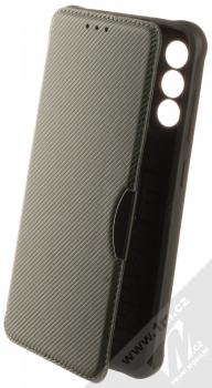 1Mcz Razor Book flipové pouzdro pro Samsung Galaxy S21 FE tmavě zelená (dark green)