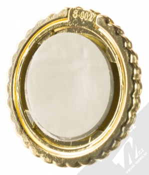 1Mcz Ring Křišťály držák na prst zlatá tyrkysová bílá (gold turquoise white) zezadu