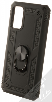 1Mcz Shield Ring odolný ochranný kryt s držákem na prst pro Xiaomi Redmi Note 10 5G, Poco M3 Pro černá (black)