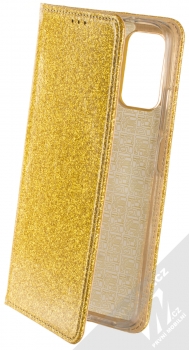 1Mcz Shining Book třpytivé flipové pouzdro pro Xiaomi Redmi 9T, Poco M3 zlatá (gold)