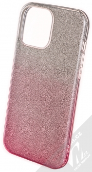 1Mcz Shining Duo TPU třpytivý ochranný kryt pro Apple iPhone 13 Pro Max stříbrná růžová (silver pink)