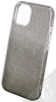 1Mcz Shining Duo TPU třpytivý ochranný kryt pro Apple iPhone 13 stříbrná černá (silver black)