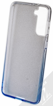 1Mcz Shining Duo TPU třpytivý ochranný kryt pro Samsung Galaxy S21 Plus stříbrná modrá (silver blue) zepředu
