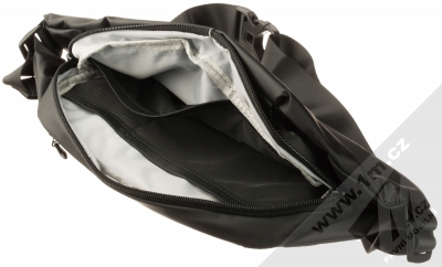 1Mcz Shoulder Bag Leather kožené sportovní pouzdro přes rameno s trojí kapsičkou pro mobilní telefon od 5.0 do 6.5 palců černá (black) hlavní kapsička