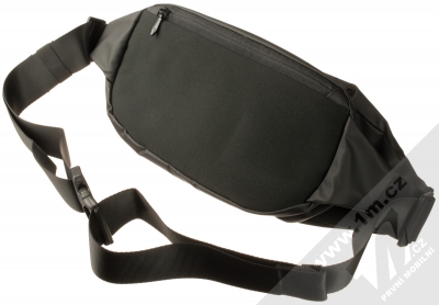 1Mcz Shoulder Bag Leather kožené sportovní pouzdro přes rameno s trojí kapsičkou pro mobilní telefon od 5.0 do 6.5 palců černá (black) zezadu