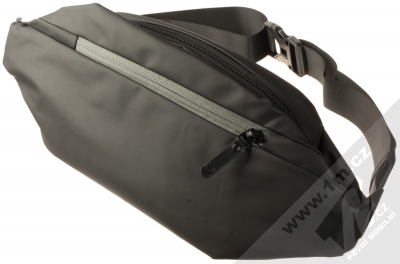 1Mcz Shoulder Bag Leather kožené sportovní pouzdro přes rameno s trojí kapsičkou pro mobilní telefon od 5.0 do 6.5 palců černá (black)