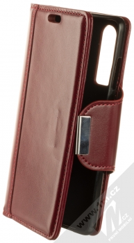1Mcz Smooth Hoof Book flipové pouzdro pro Huawei P30 burgundská červená (burgundy red)