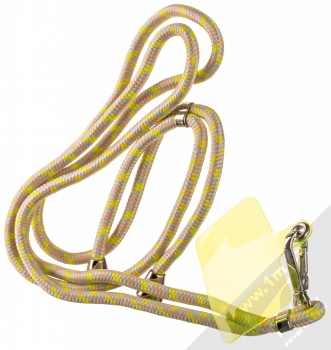 1Mcz Swing-L univerzální šňůrka délky až 165cm na krk s podložkou pod ochranný kryt šedá žlutá (grey yellow)