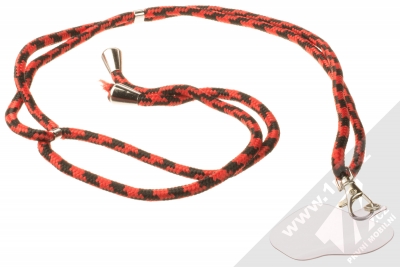 1Mcz Swing-S univerzální šňůrka délky až 74cm na krk s podložkou pod ochranný kryt černá červená (black red) komplet